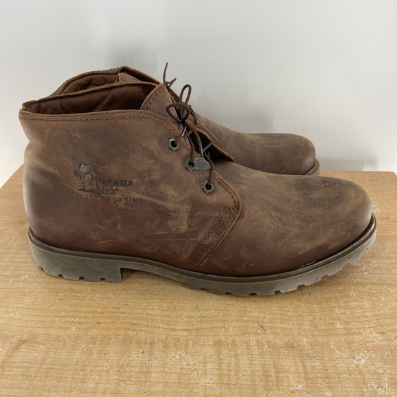Panama Jack Bota Panama C Brown Leather Chukka Boots EU Men's Size 46 US 12